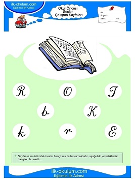 Çocuklar İçin K Sesi Çalışma Sayfaları 